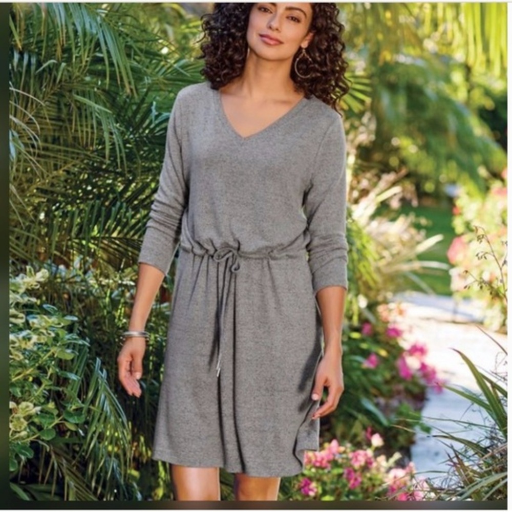 Soft Surroundings Lena Drawstring Waist Lounge Dress S